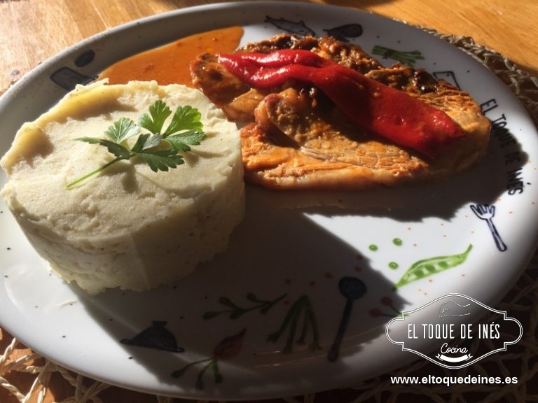 Jamón con salsa agridulce