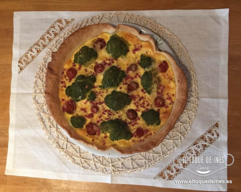 Quiche de brécol y cherrys