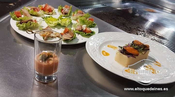 Mis platos fueron: Ensalada de patata con mejillones en escabeche, salmorejo acompañado de berberechos y ventresca de atún con vinagreta y semillas de tomate.