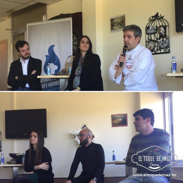 Asistimos a una charla de antiguos alumnos que hoy obstentan gerencias de hoteles, cocinas de restaurantes muy importantes, poseedores de estrella michelin, empresarios etc 