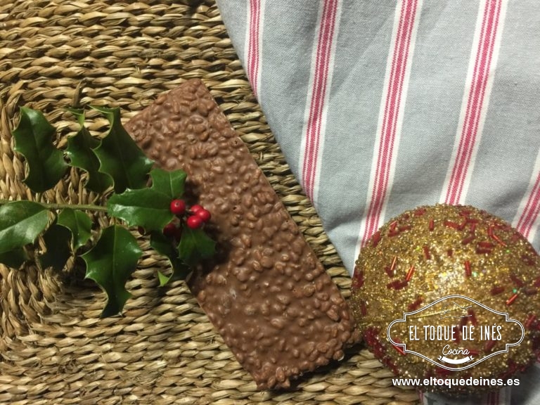 Turrón de chocolate crujiente