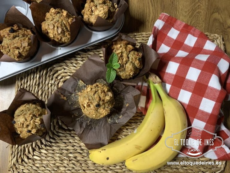 Muffins de avena y plátano