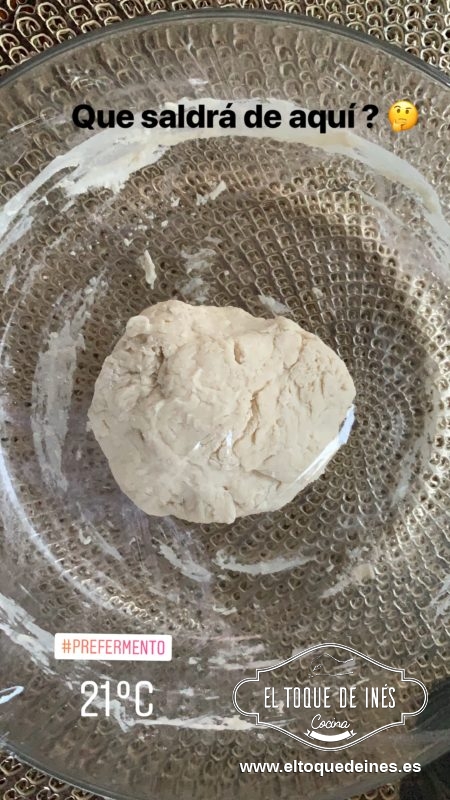 Dejamos reposar sobre una hora, ha de hacer burbujas y aumentar de tamaño.