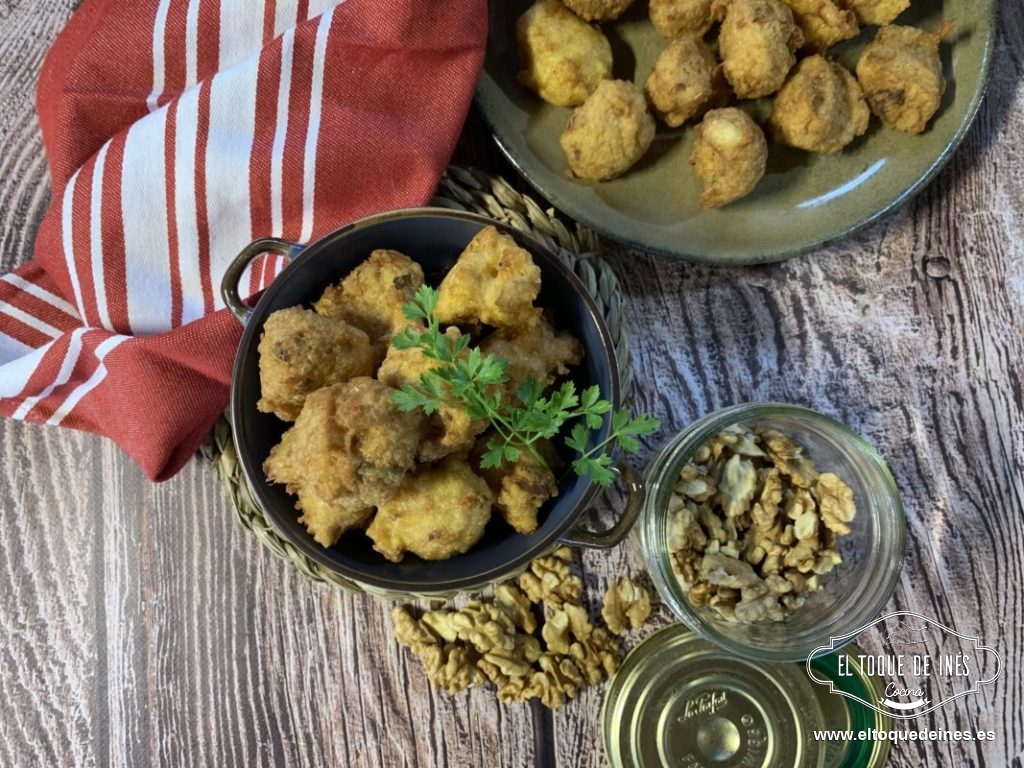 Buñuelos de bacalao con nueces 