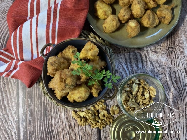 Buñuelos de bacalao con nueces