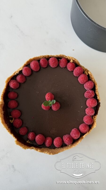 Tarta de chocolate y frambuesas
