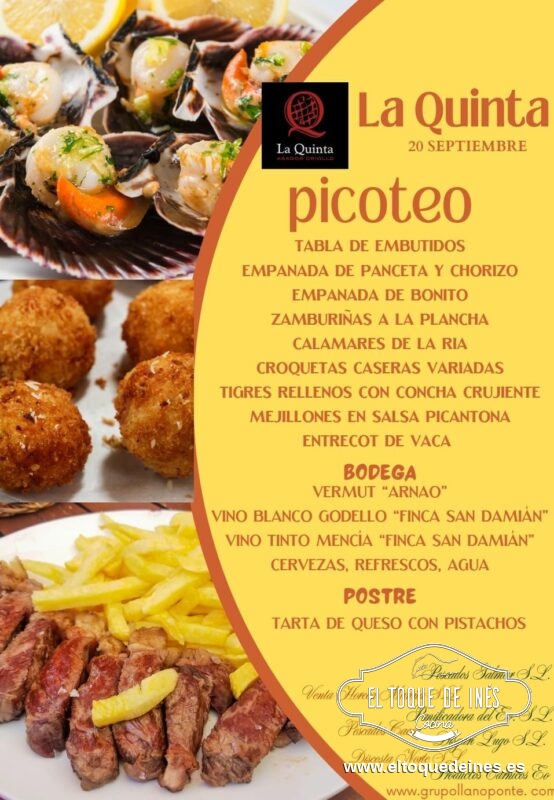 Después de esta instructiva visita volvimos a Foz para un picoteo cortesía de Asador La Quinta de Foz, recomendado 100% por su excelente cocina y producto de calidad. 
