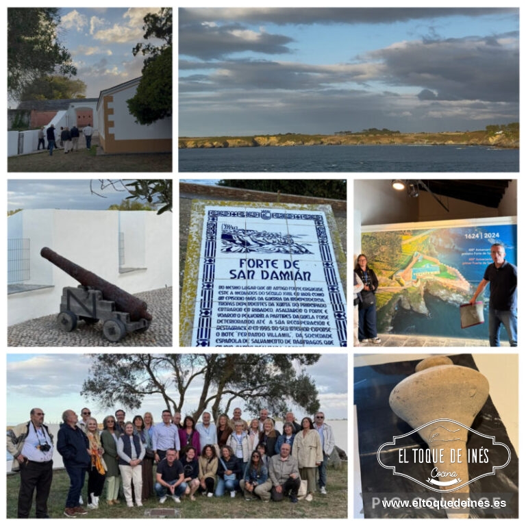 Seguimos con una visita guiada al Forte de San Damián, donde nos dio la bienvenida el alcalde de Ribadeo y posteriormente nos hizo de guía de este monumento Alberto Paraje ,secretario de la Asociación cultural de estudios históricos de Galicia. El origen del fuerte remonta al siglo XVII. Construido en 1624 por orden del Marqués de San Damián para defender el puerto y el astillero de Ribadeo de ataques marítimos (holandeses, ingleses, piratas, etc.). Reconstruido varias veces: en 1743, y sufrió reformas en 1763‐1764, bajo diseño de ingenieros como Francisco Llovet. Ha sido restaurado (restauración importante en 1990) y cedido al ayuntamiento, funciona como sala de exposiciones temporales. Está protegido como Bien de Interés Cultural.