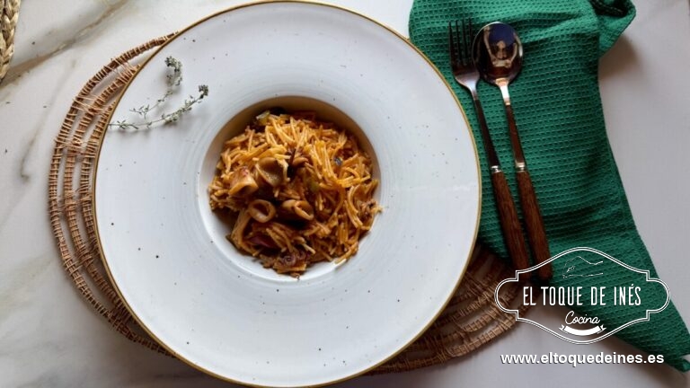 Fideos con calamares